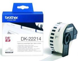 Nhãn giấy Brother DK-22214, Black on White, khổ 12mm x 30m
