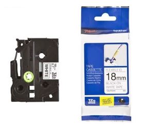 Nhãn in Brother TZE-FX241, Black on White, 18mm x 8m