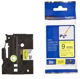 Nhãn in Brother TZE-FX621, Black on Yellow, 9mm x 8m